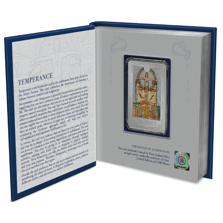 Niue: Tarot Cards - Temperance kolorowany 1 uncja Srebra 2023 Proof