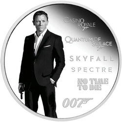 Tuvalu: James Bond Legacy 5th issue - Daniel Craig kolorowany 1 uncja Srebra 2024 Proof