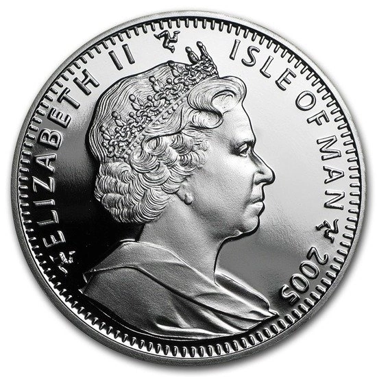 Isle of man Seria koty: Himalayan 1 Uncja Srebra 2005 Proof