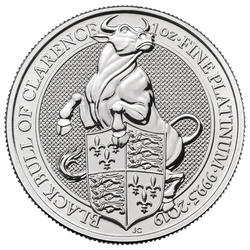 Bestie Królowej: Czarny Byk z Clarence 1 uncja Platyny 2019