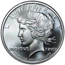 Classic Design: Peace Dollar Design 1 uncja Srebra Round