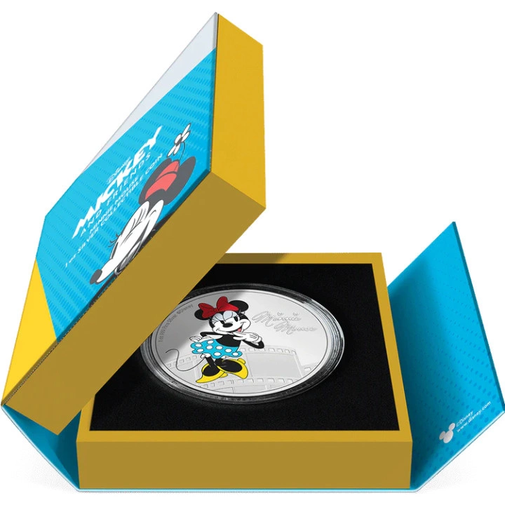 Niue: Disney Mickey & Friends - Minnie Mouse kolorowana 1 uncja Srebra 2023 Proof