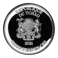 Czad: St George Slays the Dragon 2 uncje Srebra 2021 Proof