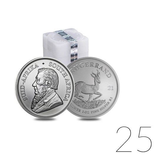 Krugerrand 1 Uncja Srebra 2021 PAKIET 25 SZTUK