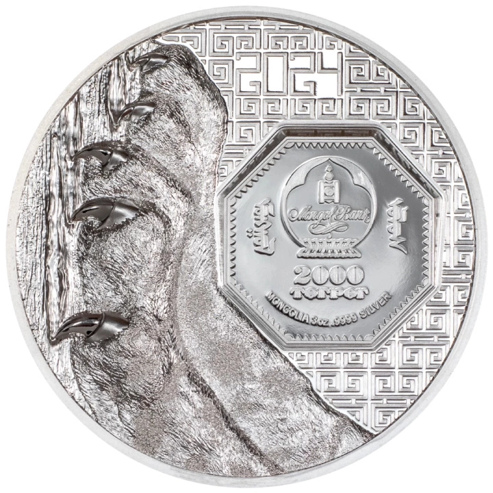 Mongolia: Snow Leopard 3 uncje Srebra 2024 Proof Ultra High Relief