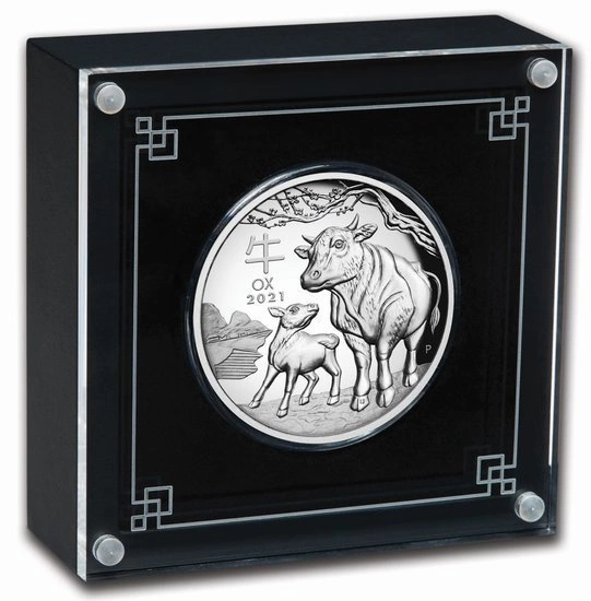 Lunar III: Rok Bawoła 5 uncji Srebra 2021 Proof High Relief