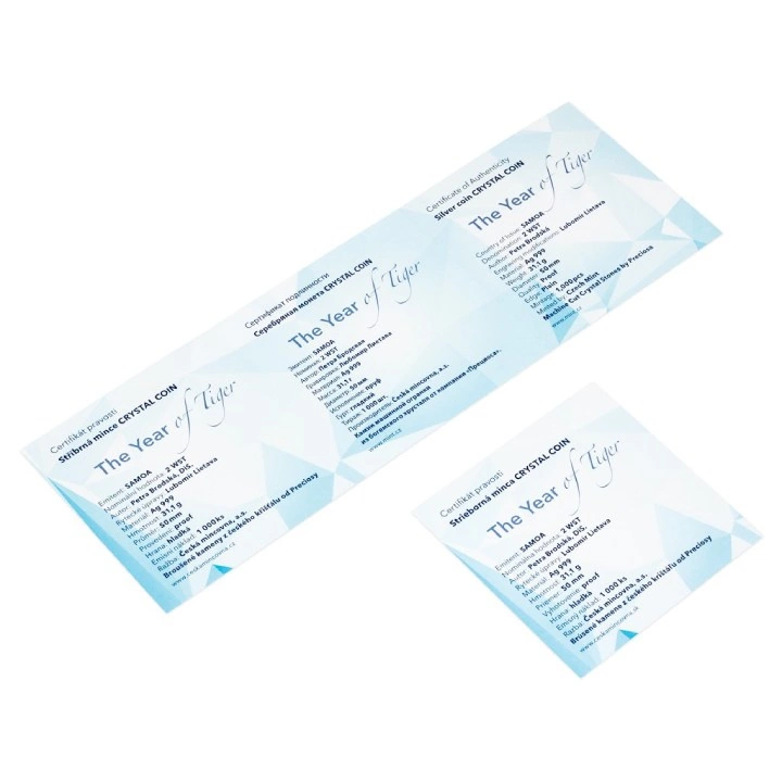 Samoa: Crystal Coin - The Year of Tiger $2 Srebro 2022 Proof