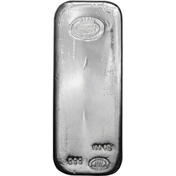 Srebro Inwestycyjne 100 uncji Mennica Akredytowana przechowywane w bezcłowym magazynie we Frankfurcie (Loomis) 