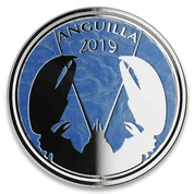 Anguilla: Lobster kolorowany 1 uncja Srebra 2019 Proof