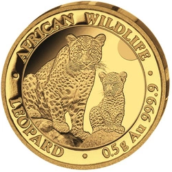 Somalia: African Wildlife - Leopard 0,5 grama Złota 2024 Proof
