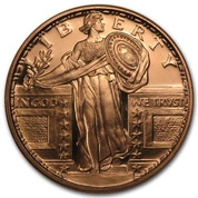 Stojąca Bogini Wolności "Standing Liberty" 1 uncja Miedzi