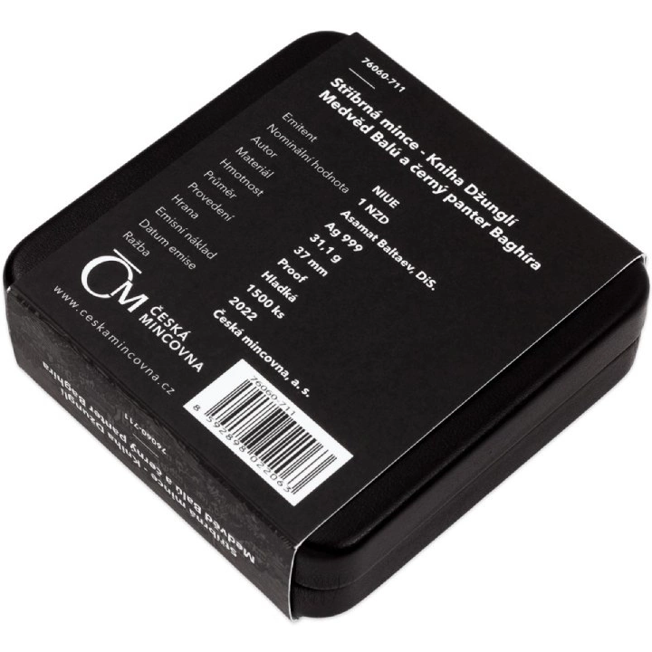 Niue: The Jungle Book - Bear Baloo and Black Panther Bagheera $1 Srebro 2022 Proof