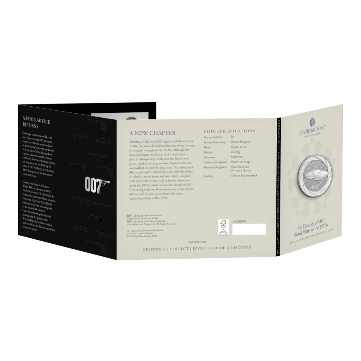 Bond Films of the 70s £5 Miedzionikiel 2023