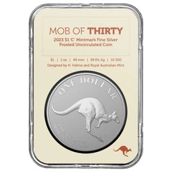 RAM : Kangur 30. rocznica serii - Mob of Thirty 1 uncja Srebra 2023 Frosted Coin "C" Mintmark 