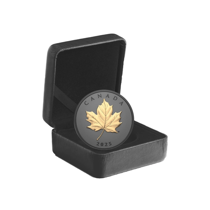 Kanadyjski Liść Klonowy “Gilded Elegant Maple” pozłacany 1 uncja Srebra 2025 Proof