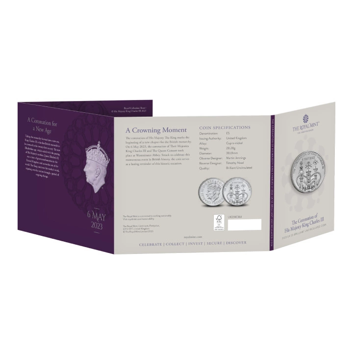 The Coronation of His Majesty King Charles III £5 Miedzionikiel 2023