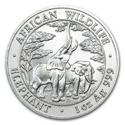 African Wildlife: Słoń 1 uncja Srebra 2003