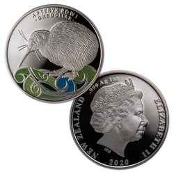 Kiwi kolorowany 1 uncja Srebra 2020 Proof