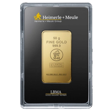 Sztabka Heimerle Meule 50 gramów Złota LBMA GD Refiner
