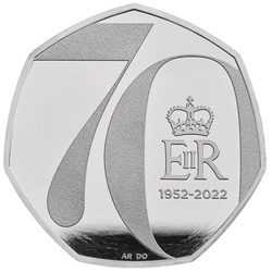 The Platinum Jubilee of Her Majesty The Queen Platyna 50p 2022 Proof
