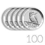 Kookaburra 1 uncja Srebra 2021 PAKIET 100 SZTUK
