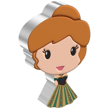 Niue: Disney Frozen - Anna Chibi Coin kolorowany 1 uncja Srebra 2022 Proof
