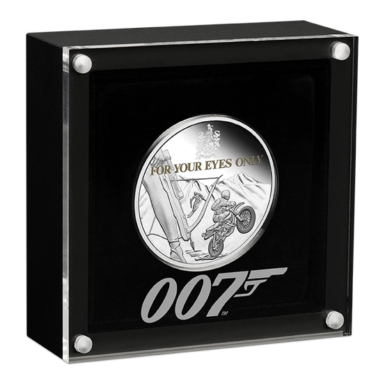 Tuvalu: For Your Eyes Only kolorowany 40. rocznica filmu 1 uncja Srebra 2021 Proof