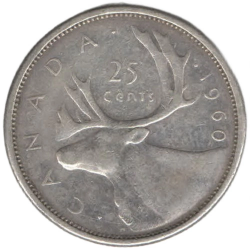Kanada: 25 Centów Srebro 1960