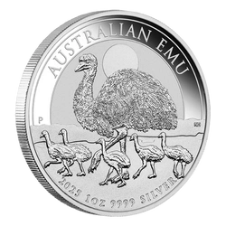Australijski Emu 1 uncja Srebra 2025 MS 70 NGC First Day of Issue