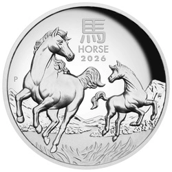 Perth Mint: Lunar III - Rok Konia 5 uncji Srebra 2026 Proof High Relief