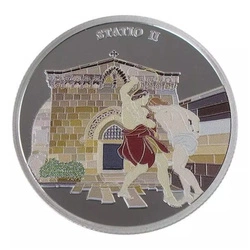 Zestaw 14 monet: Via Dolorosa kolorowany 14 x 1 uncja Srebra 2016 Prooflike