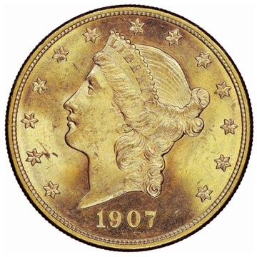 Liberty Head $20 Złoto 1907