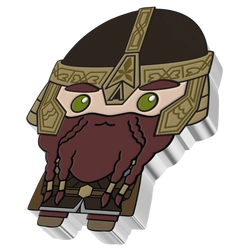 Niue: The Lord of the Rings - Gimli Chibi Coin kolorowany 1 uncja Srebra 2021 Proof