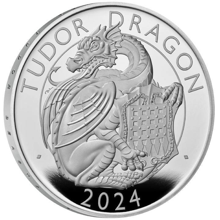The Royal Tudor Beasts: The Tudor Dragon 1 uncja Srebra 2024 Proof