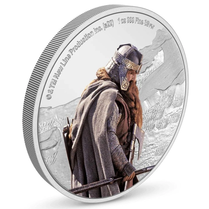 Niue: The Lord of the Rings - Gimli kolorowany 1 uncja Srebra 2022 Proof