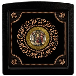 Cameroon: Mistrz Santo Spirito - Madonna z Dzieciątkiem i dwoma Aniołami kolorowana, pozłacana Srebro 2022 Proof