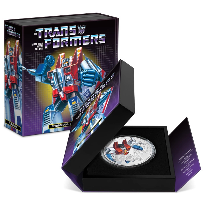 Niue: Transformers - Starscream kolorowany 1 uncja Srebra 2023 Proof
