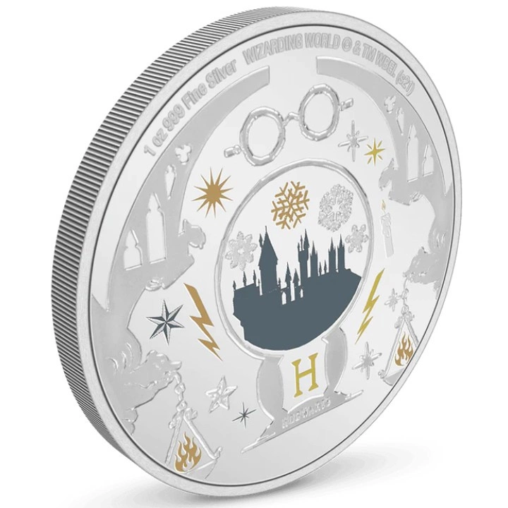 Niue: Harry Potter - Season’s Greetings kolorowany 1 uncja Srebra 2021 Proof