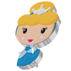 Niue: Disney - Cinderella Chibi Coin kolorowany 1 uncja Srebra 2021 Proof