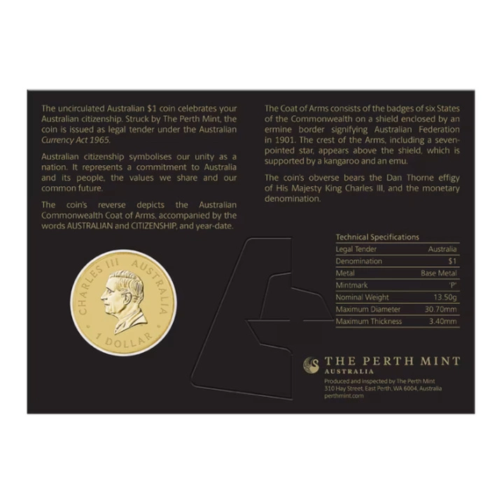Perth Mint Australia: Australian Citizenship $1 2026 Moneta w Karcie