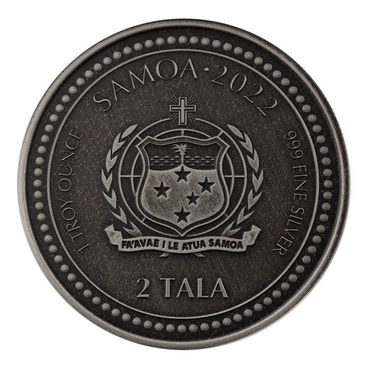 Samoa: Light of Christ 1 uncja Srebra 2022 Antique Coin
