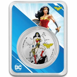 Samoa: DC Comics - Wonder Woman kolorowana 1 uncja Srebra 2024 Slab