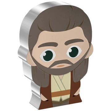 Niue: Star Wars Qui-Gon Jinn Chibi Coin kolorowany 1 uncja Srebra 2023 Proof