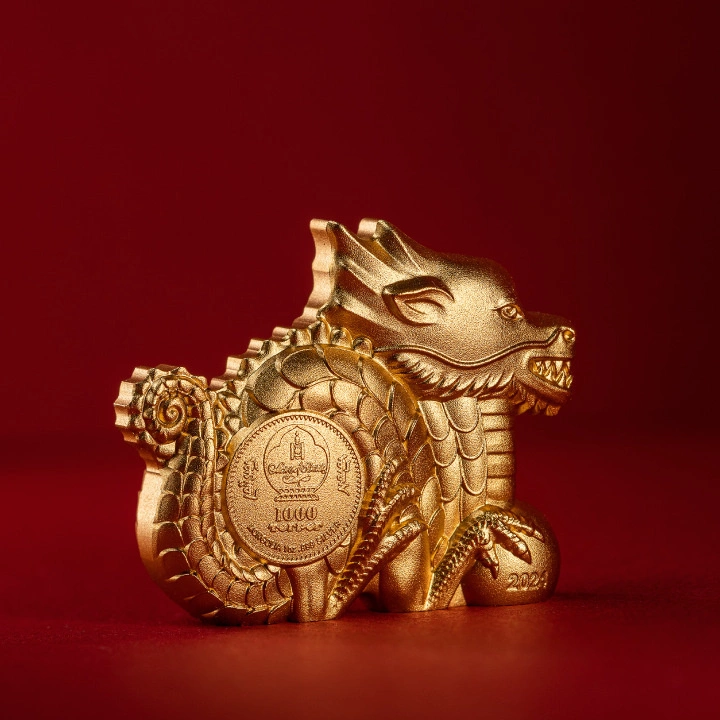 Mongolia: Great Dragon pozłacany 1 uncja Srebra 2024 Silk Ultra High Relief
