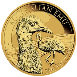 Australijski Emu 1 uncja Złota 2022 MS 70 NGC First Day of Issue