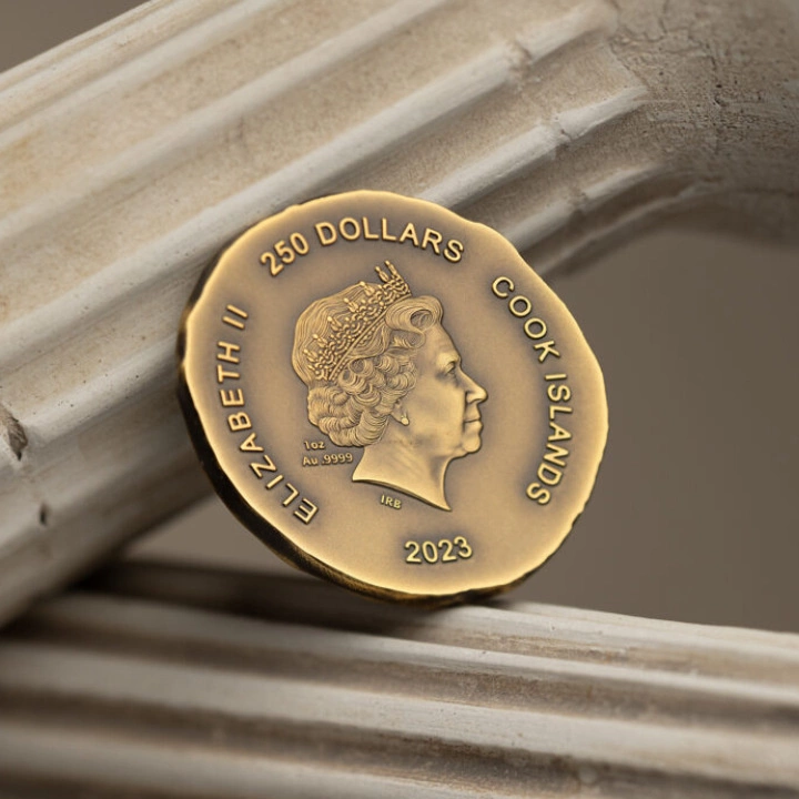 Cook Islands: Athena’s Owl Gold 1 uncja Złota 2023 Ultra High Relief Antiqued Coin