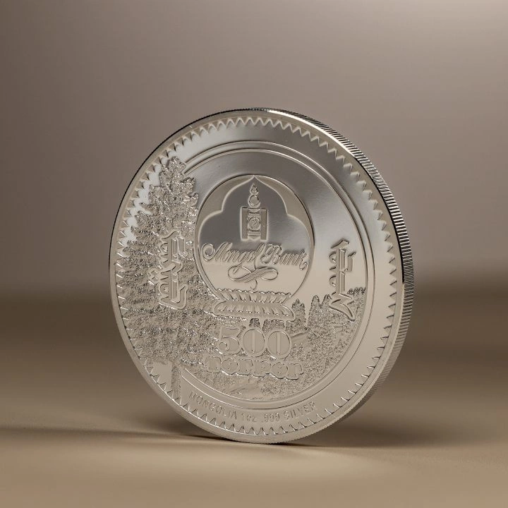 Mongolia: Woodland Spirits - Chipmunk kolorowany 1 uncja Srebra 2023 Proof High Relief