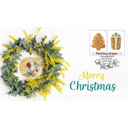 Merry Christmas kolorowany Brąz Aluminiowy 2021 (moneta w karcie)