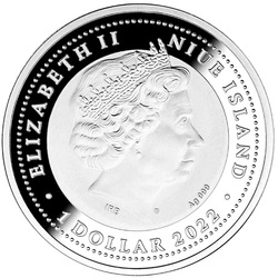 Niue: Żuk gnojowy kolorowany $1 Srebro 2022 Proof 