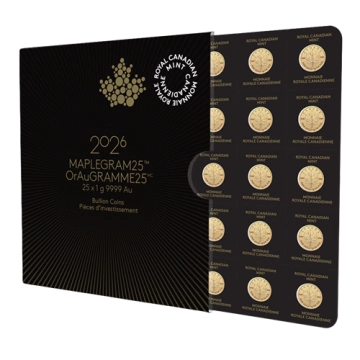 Kanadyjski Liść Klonowy  25 x 1 gram Złota 2026